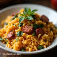Almuerzo R&aacute;pido de Una Olla Arroz Cremoso con Chorizo Receta F&aacute;cil