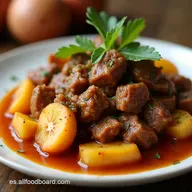 Carne con Papas al Horno Receta F&aacute;cil y Reconfortante