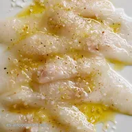 Carpaccio de Bacalao con Textura Sedosa