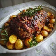Cordero Asado al Horno Jugoso y Crujiente