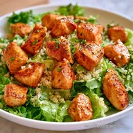 Crujiente Ensalada de Pollo Quinoa y Cogollos