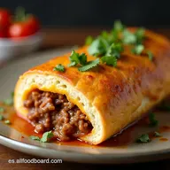 Pan Relleno Casero de Carne Especiada y Queso Fundido