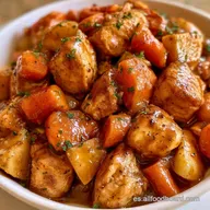 Patatas Con Pollo Guisadas Cremosas