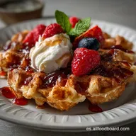Waffles Con Descarte De Masa Madre: Crujientes en Minutos