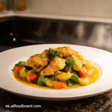 Salteado de Pollo Express Receta F&aacute;cil con Verduras Tarjeta de receta