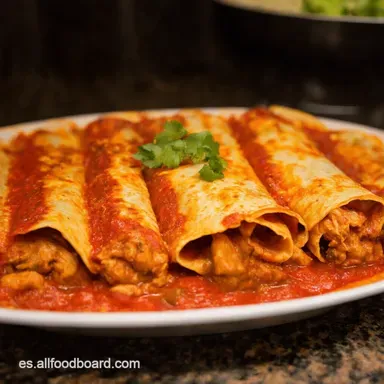 Enchiladas Rojas con Pollo de Abuela Receta Aut&eacute;ntica Tarjeta de receta