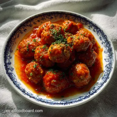 Albndigas En Salsa De Tomate: Textura Sedosa Garantizada Tarjeta de receta