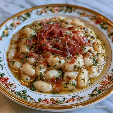 Alubias Guisadas con Jam&oacute;n: Sedosas Tarjeta de receta