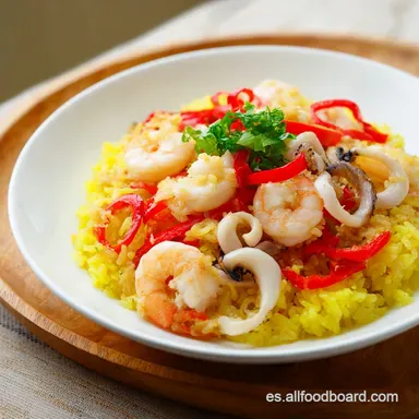 Arroz Con Calamares Y Gambas en 40 Min Tarjeta de receta