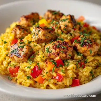 Arroz Con Pollo Y Verduras Para 4 Tarjeta de receta