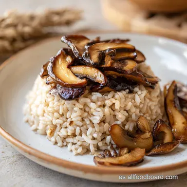 Arroz Con Setas para 4 Personas Tarjeta de receta