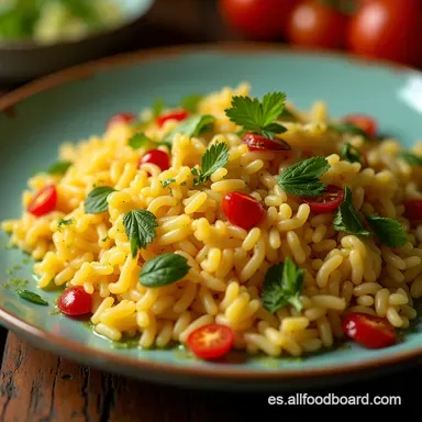 Arroz Meloso Primavera Receta F&aacute;cil con Verduras Frescas Tarjeta de receta