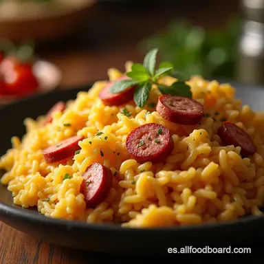 Receta de Arroz Perezoso de Chorizo y Queso Sabor M&aacute;ximo en 35 Minutos Tarjeta de receta