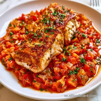 Bacalao Con Tomate para 4 Personas Tarjeta de receta