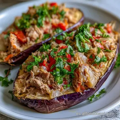 Berenjenas Rellenas de Atún al Horno Tarjeta de receta