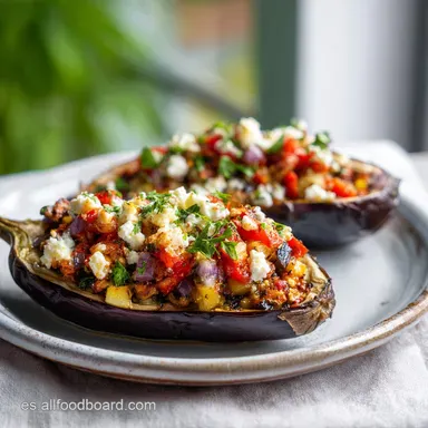 Berenjenas Rellenas de Carne: Receta para 4 Comensales Tarjeta de receta