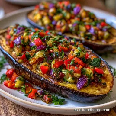 Berenjenas Rellenas con Verduras Tarjeta de receta