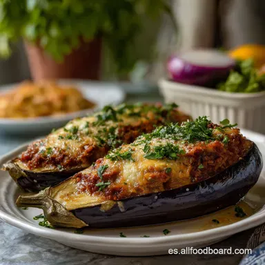 Receta con Berenjenas Rellenas al Horno: Caseras y Gratinadas Tarjeta de receta