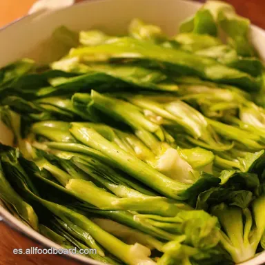 Bok Choy al Ajillo En 15 Minutos Receta S&uacute;per F&aacute;cil Tarjeta de receta