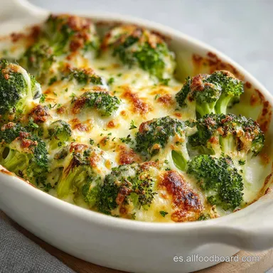 Receta con Br&oacute;coli y Queso Gratinado al Horno en 20 Minutos Tarjeta de receta