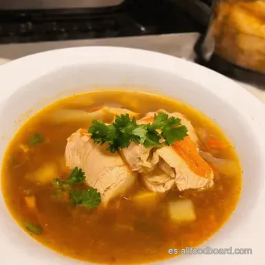 Caldo de Pollo Casero El Sabor de Mam&aacute; Tarjeta de receta