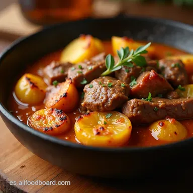 Carne con Papas al Horno Receta F&aacute;cil y Reconfortante Tarjeta de receta