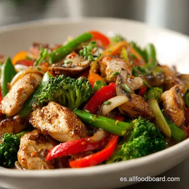 Idea de Cena con Pollo y Verduras: Listo en 30 Minutos Tarjeta de receta