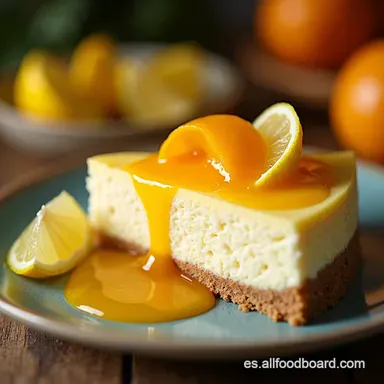 Cheesecake de Lim&oacute;n y Ar&aacute;ndanos Receta Cremosa y F&aacute;cil Tarjeta de receta