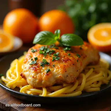 Coliflor o Pollo a la Naranja Saludable al Horno Facil&iacute;simo Tarjeta de receta