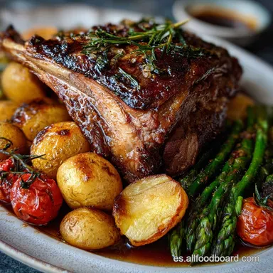 Cordero Asado al Horno Jugoso y Crujiente Tarjeta de receta