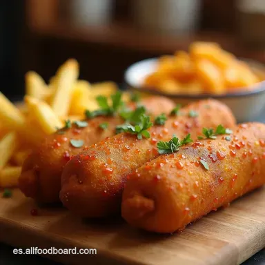 Corn Dogs Coreanos con Papitas Receta F&aacute;cil y Crujiente Tarjeta de receta