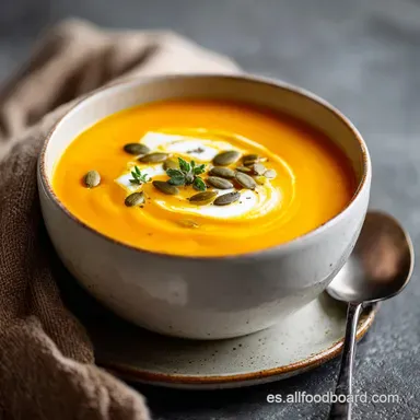 Crema de Calabaza para 4: Textura Aterciopelada Tarjeta de receta