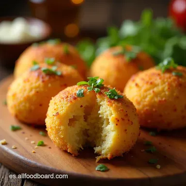 Queda algo de arroz cocido Croquetas Resucitadas F&aacute;ciles Tarjeta de receta