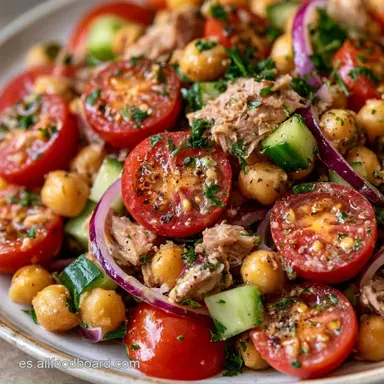 Ensalada De Garbanzos Para Almorzar 4p Tarjeta de receta