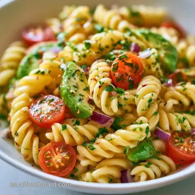 Ensalada de Pasta Fría con Aguacate 4p Tarjeta de receta