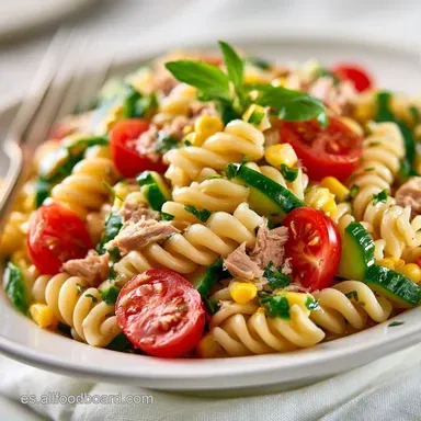 Ensalada De Pasta Fría Fácil para 4 Tarjeta de receta