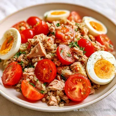 Ensalada De Quinoa Con Atun para 4 Personas Tarjeta de receta