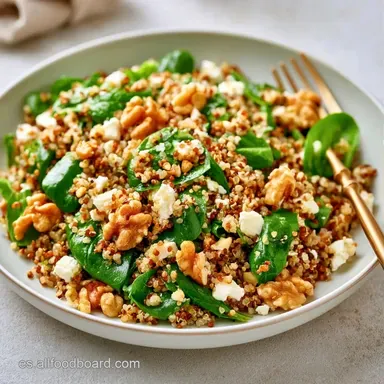 Ensalada de Quinoa con Queso y Nueces Tarjeta de receta