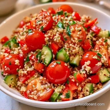 Ensalada De Quinoa Con Verduras para 4 Tarjeta de receta