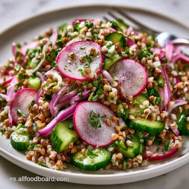 Ensalada de Trigo Sarraceno con Pepino Tarjeta de receta