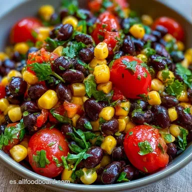 Ensalada Frijoles Mexicana Fr&iacute;a para 4 Tarjeta de receta