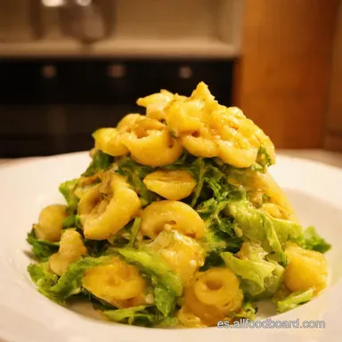 Ensalada Hawaiana de Macarrones Un Delicioso Bocado Cremoso Tarjeta de receta