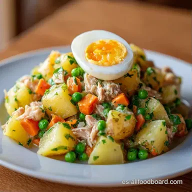 Ensaladilla Rusa Ligera Saludable para 4 Tarjeta de receta