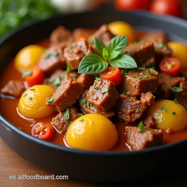 Estofado Casero F&aacute;cil Con 2 Patatas 1 Zanahoria y Carne Tarjeta de receta