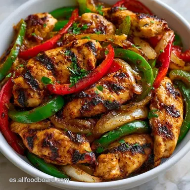 Fajitas De Pollo Para 8 Personas Tarjeta de receta
