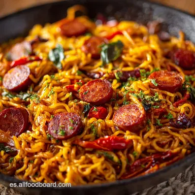 Fideos con salchicha: la receta melosa con sofrito de la abuela Tarjeta de receta