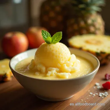 Refrescante Prepara este helado de pi&ntilde;a tropical navide&ntilde;o Tarjeta de receta