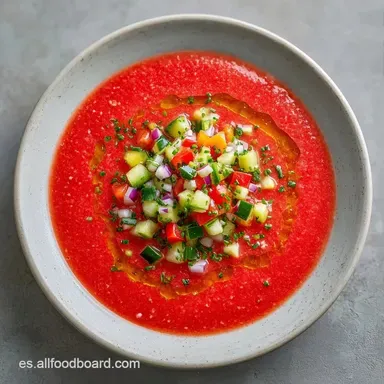 Gazpacho Andaluz Para 6 Personas Tarjeta de receta