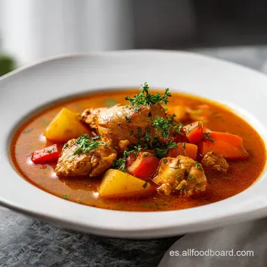 Guisillo de Pollo Casero para 4 Raciones Tarjeta de receta