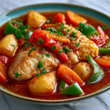 Guiso de Pescado Azul for 4 Servings Tarjeta de receta